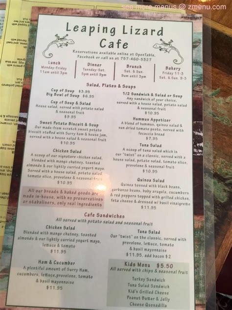 leaping lizard cafe virginia beach va|leaping lizard virginia beach menu.